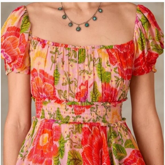 FARM Rio Blooming Floral Maxi Dress Colorful size L - Picture 3 of 10